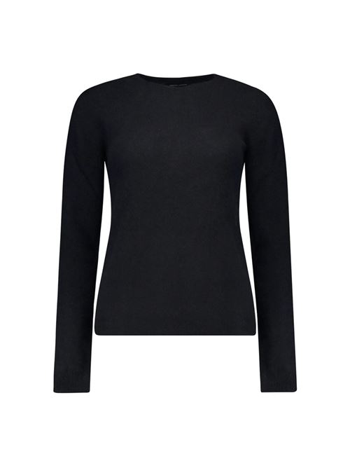 Maglione Donna nero con cuciture a costine ROBERTO COLLINA | P01001P0109